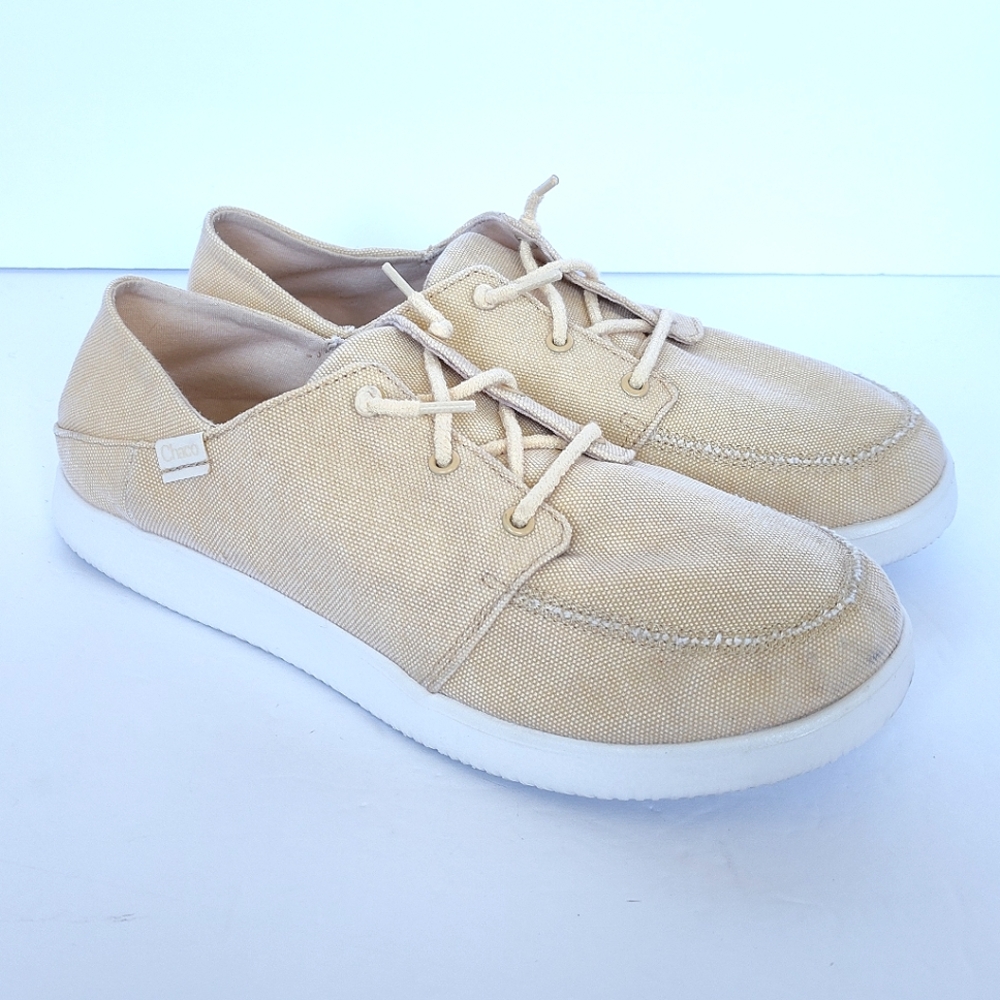 Chaco Women's Cream Canvas Chillos  Casual Comfort Sneakers Size 10